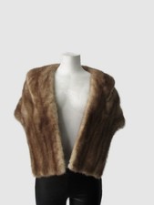 Women MINT Real Mink Fur Stole Wrap Cape Wedding 52"x 16" Woman