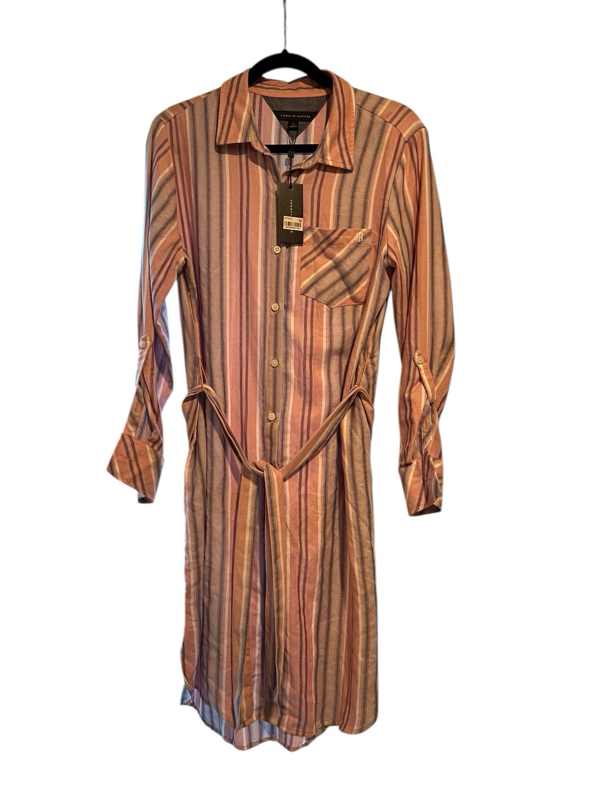 Tommy Hilfiger Navy Striped Dress Size 10 New With Tags