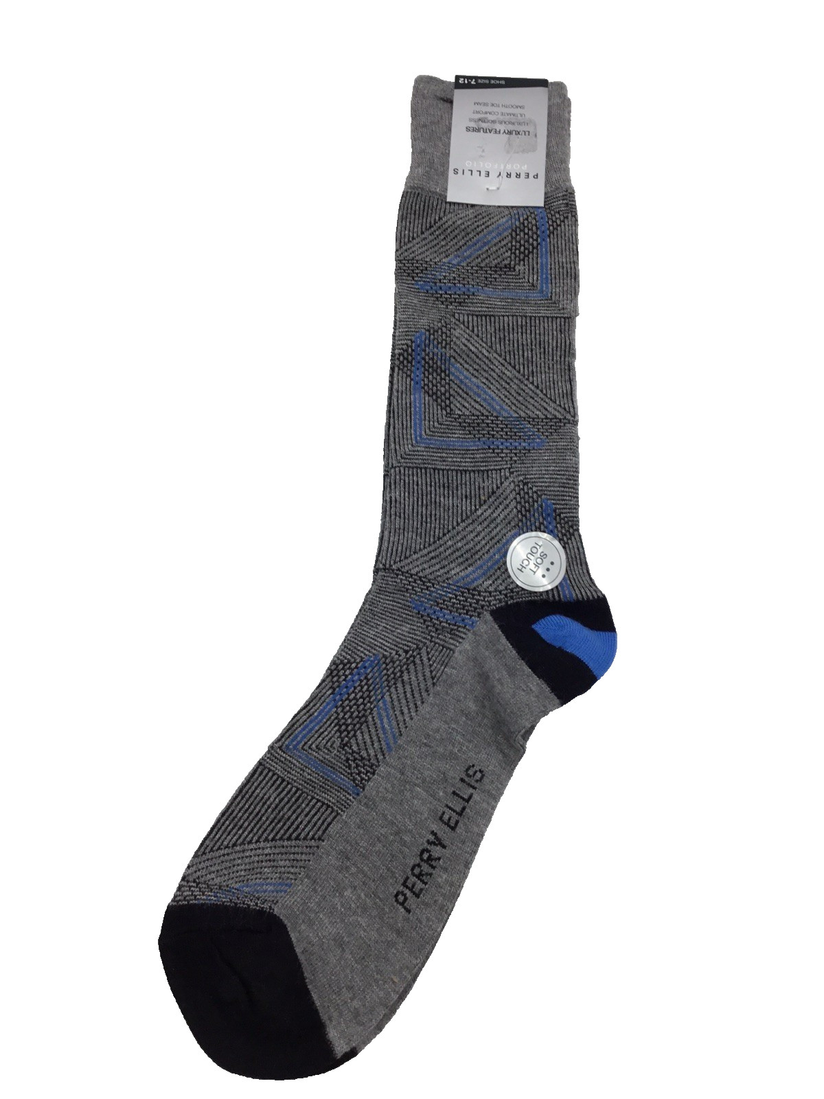 Мужские носки Perry Ellis Portfolio с логотипом Crew Socks Темно-серый Вереск Размер 7-12 1990₽