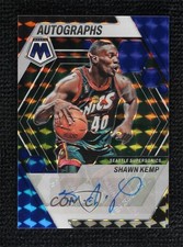 2022-23 Panini Mosaic Auto Mosaic Blue Prizm 39/49 Shawn Kemp #AM-KEM Auto h8q