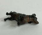 Vintage Hand Painted Cast Metal Figural Dachshund Dog Pin Cushion Vienna Bronze — photo 9