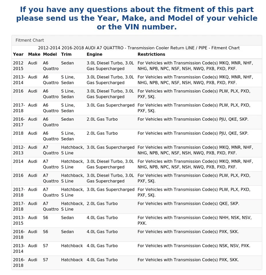 AUDI A7 QUATTRO 2012-2014 2016-2018 - Enfriador de transmisión línea de retorno/tubo Foto 4 de 4
