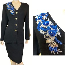 Excellent St John Career to Evening Executive Skirt  Jacket Suit sz 12  L