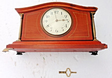 Antique Edwardian mahogany with front inlay Mantle Clock - DUVERDRY & BLOQUEL.