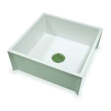 Mustee 63M Mop Basin, 10 In H X 24 In W X 24 In L, 3 In Drain Opening, Smc