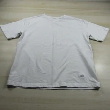 Alo Shirt Mens Large White Performance Stretch Gym Train Tee T Casual