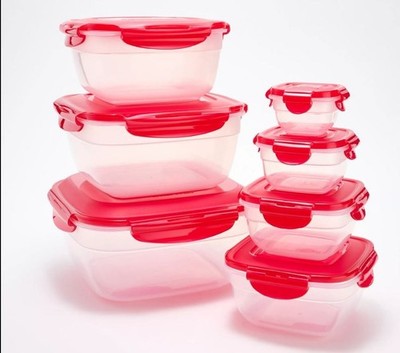 LocknLock 7-Piece Nestable Zen Containers w/ Handle Lid K98067  Red