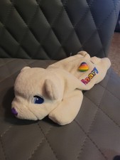 Original Lisa Frank Roary Plush Polar Bear Beanie Baby 9" Rainbow 1998 
