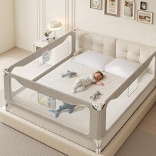 King Size Toddler Bed Rail 3 Pack Bed Rails Guard with Safety Lock - Adjustab...