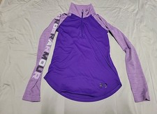 Girls Purple Under Armour Light Weight Pullover 1/4 Zip Sz Medium