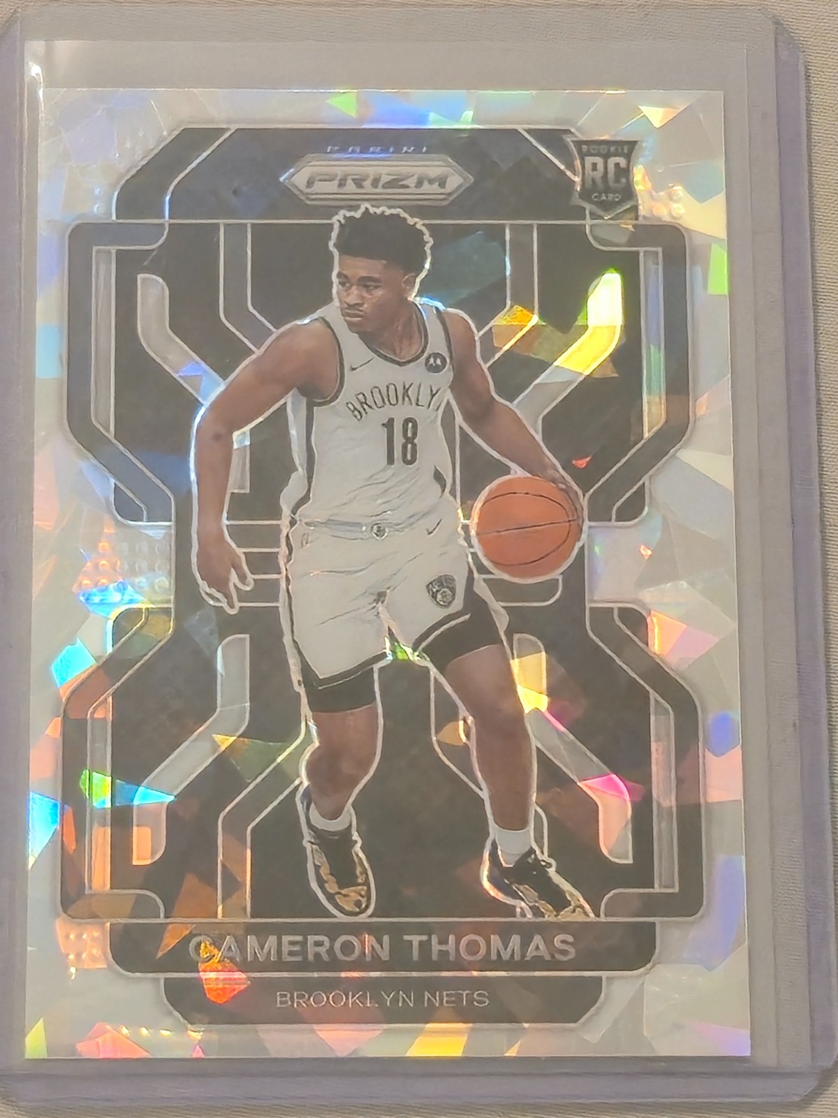 2021-22 Panini Prizm Cameron Thomas Cracked Ice RC #297