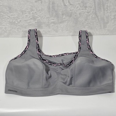 Glamorise 1066 No Bounce Sports Bra Women's 40D Gray Pink Wirefree