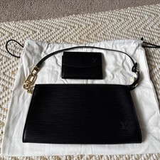 Louis Vuitton Epi Pochette Accessoires Hand Bag Noir and matching small purse