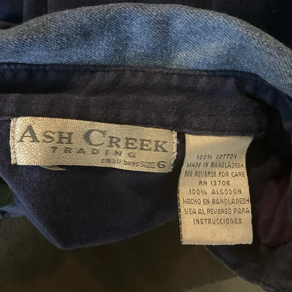 VTG Ash Creek Traders Boys 6 Athletic Rugby Color Block Polo Shirt Stripes Skate - Image 4 of 4