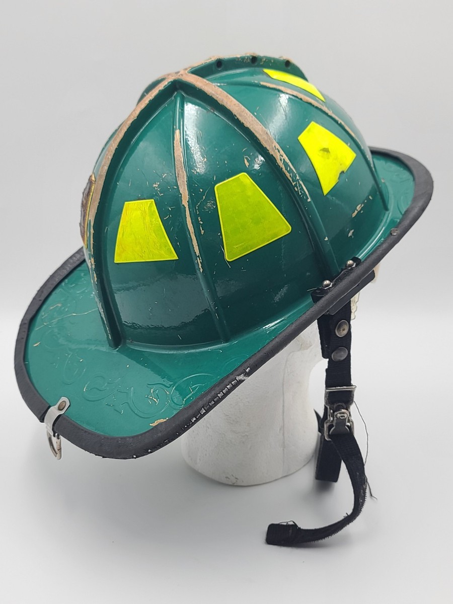 MSA Cairns 1010 2020 Green Firefighter Helmet Front Visor. Seen
