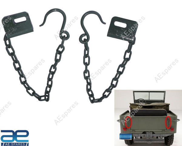 Paar Heckklappen-Kette FüR AEspares Jeeps Willys CJ2A CJ3A CJ3B CJ5 M38 Aes-image