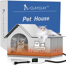 Heated Cat House for Outside Pets in Winter Winter Shelter with Heating Pad New