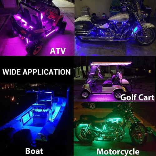 14 Motorcycle Led Strip Lights Kit Neon Glow with bluetooth Control Music Active - Picture 11 of 12