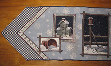 CHRISTMAS Holiday Table Runner - 70" x 12" 178cm x 30cm - Snowmen Tree