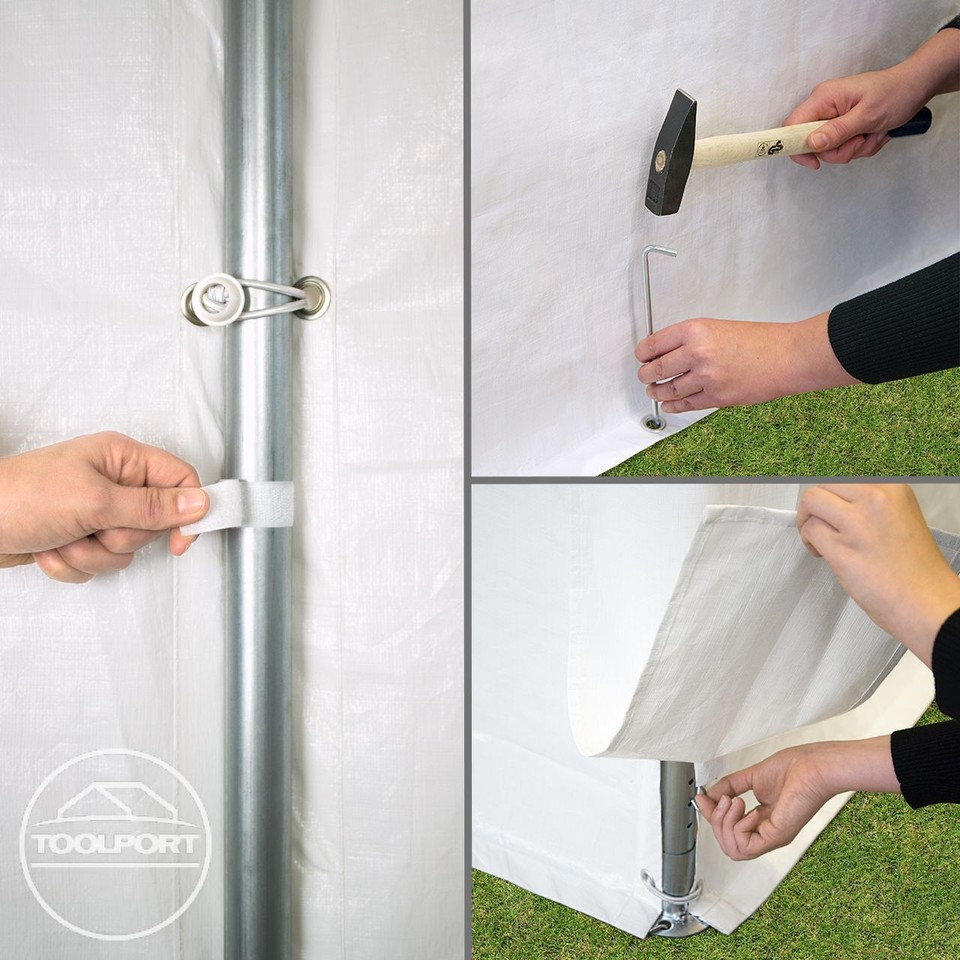 Gazebo pieghevole 3X4.5 blu acciaio 30mm con teli laterali - prezzo online