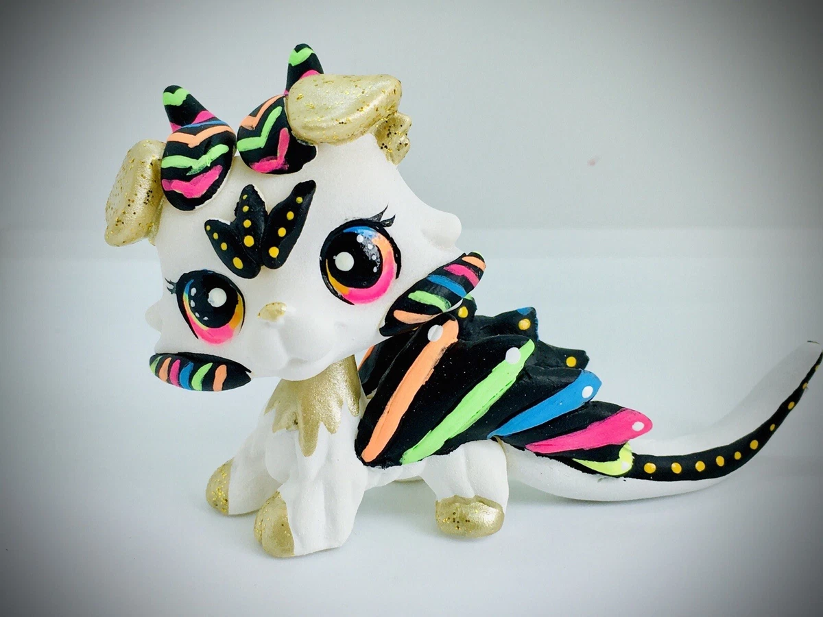 LPS Littlest Pet Shop Toy Custom Beautiful Dragon Collie Dog Ooak Custom Hand P