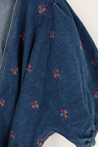 Draper James Damen Größe 24 Denim Blumen bestickt Wickelkleid - Bild 4 von 11