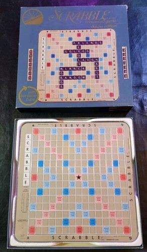 Scrabble Deluxe Edition Spiel Plattenspieler Brett 100% KOMPLETT 1977
