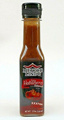 New HABANERO HOT SAUCE Xxxtra Hot Tatemado Mexico Lindo 5 fl oz. Extra Hot