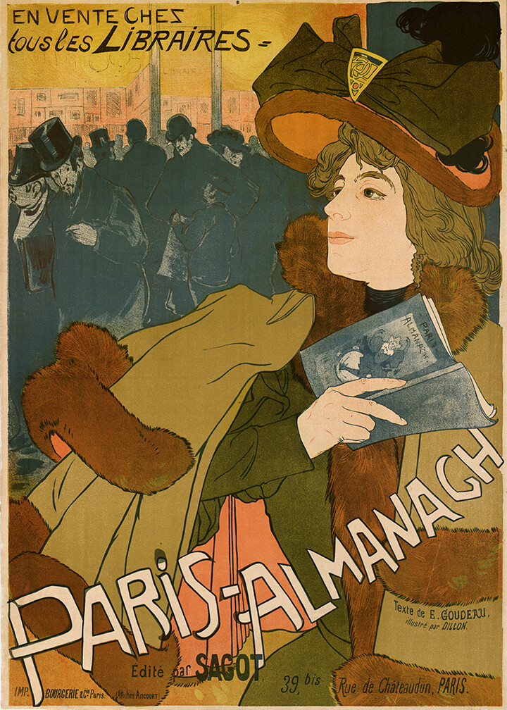 Paris Almanach Vintage Art Nouveau Poster | eBay