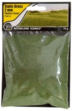 Woodland Scenics FS614 Field System Static Grass Medium Green 1/16" 2mm Fibers