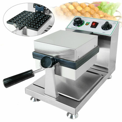 1200W Electric Egg Waffle Maker Double-Sided Heating Considerate Design Silver