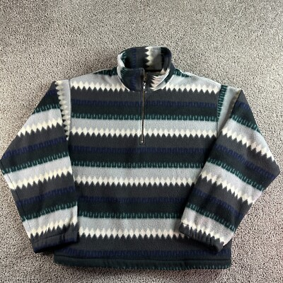 #ad The Great Plains Jacket Mens Large Gray Blue Fleece 1 4 Zip Pullover Outdoors $14.44