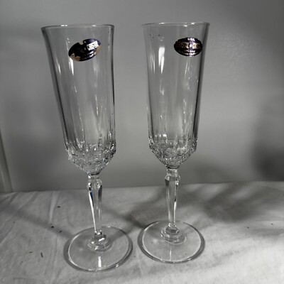 USA Crystal Cristal Champagne Flutes 24% Lead Crystal Elegant Toasting Set