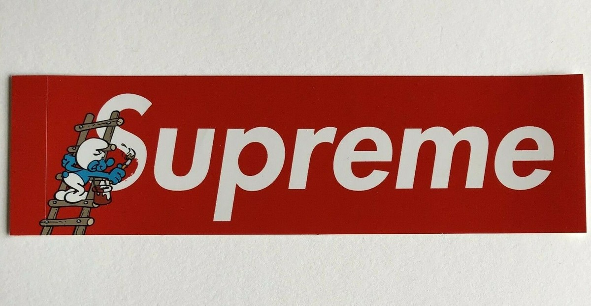 Supreme Smurfs Box Logo Sticker Red 100% Authentic FW20 Season | eBay