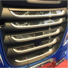 KIT MASCHERA GRIGLIA RADIATORE CABINA ACCIAIO INOX LUCIDO ADATTO A DAF XF 106