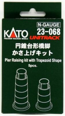 Kato N Scale 23-068 ~ New 2024 ~ Adjustable Trapezoid Bridge Piers Riser Kit 5pc