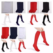 4-6 6-8 9-11 Girls Women Knee High School Uniform Socks Lot Plain Junior Winter 