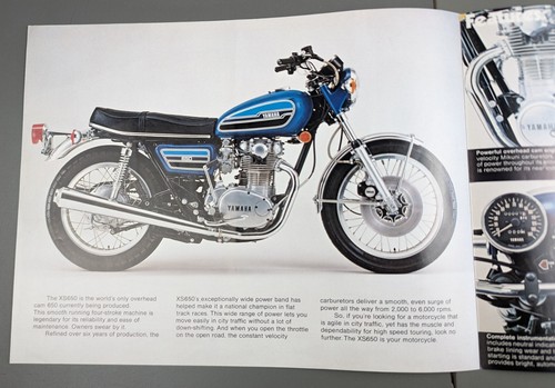 Vintage Yamaha XS 650 Motorcycle  Sales Brochure Original Dealer Stamped - Bild 3 von 5