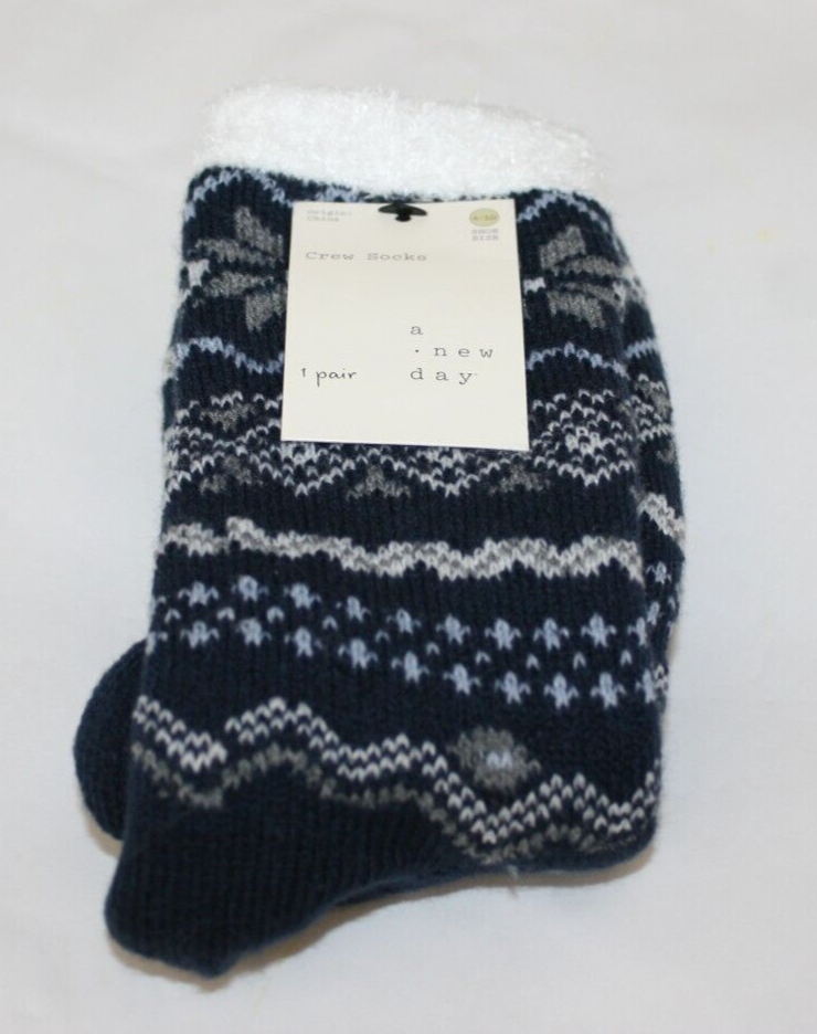 ジャック A New Day Crew Socks Adult One Pair Fuzzy Cozy Comfort | Shoe Size