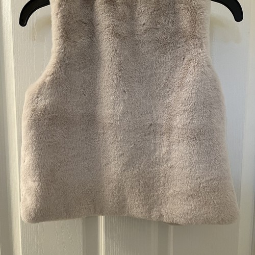 H&M Faux Fur Vest Light Beige Unicorn Fawn Woodland Lining Girls Size 6X-7 - Picture 10 of 10