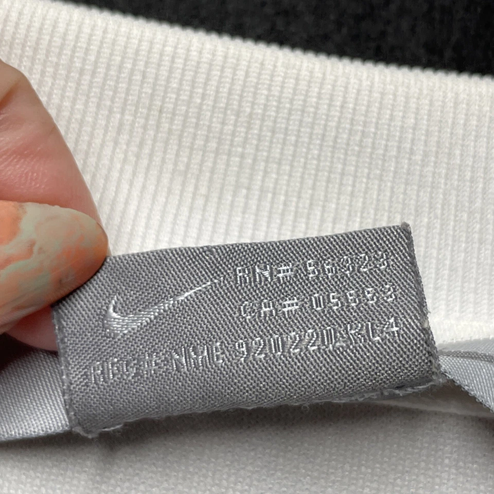 Camisa deportiva Nike con panel de malla lisa blanca para hombre L dorada a cuadros holgada Foto 3 de 4