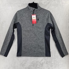 Spyder Men's Outbound Half Zip Sweater Jacket -Gray/Black Size Medium M