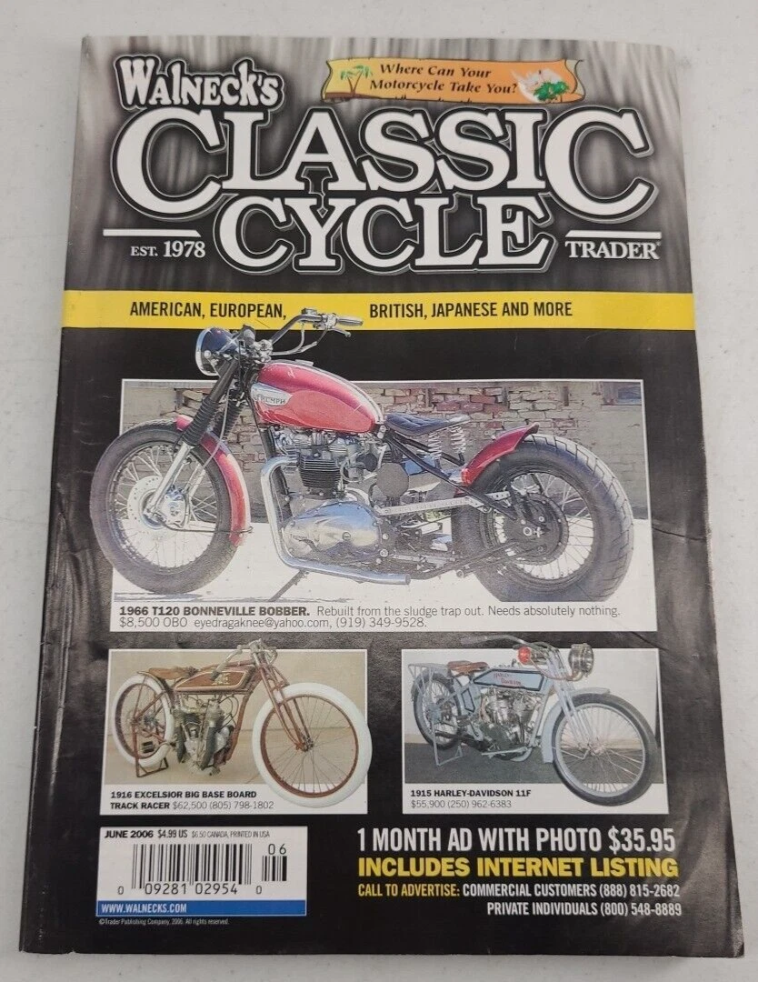 Walnecks Classic Cycle Trader Magazine June 2006 Motorcycle Classifieds