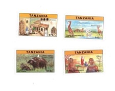 Tanzania 1997 - Tourist Attractions - Set of 4 Stamps - Scott #1613-16 - MNH