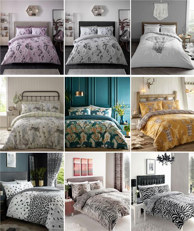 NEW ANIMAL PRINT DUVET SETS ZEBRA LEOPARD SAFARI WOLF QUILT COVER BED