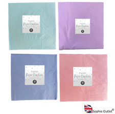 Pastel Napkins 2 ply Square Soft Paper Serviette Picnic Party Tableware Decor UK