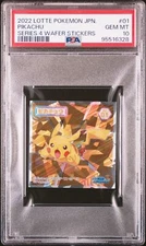 2022 LOTTE POKEMON JPN SER 4 WAFER STICKERS #01 PIKACHU PSA 10