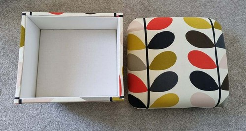 Orla Kiely Fabric Storage Footstool Abacus Linear Stem Multi Stem Pouffe Mustard - Picture 46 of 75