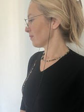 EYEGLASS Chain/Jewelry/Necklace/Bracelet/Real Stone Beads/Black S.Steel/BOHO/