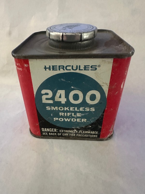 Vintage Hercules 2400 Smokeless Rifle Powder 16 Ounce  1 pound Empty Tin